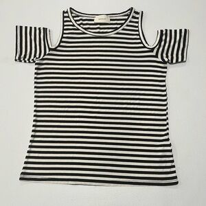 VICOLO striped shoulder cut blouse S~M made in ITALY